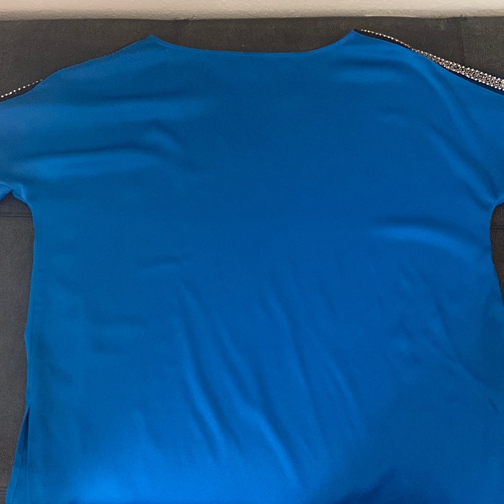 Satin blue blouse